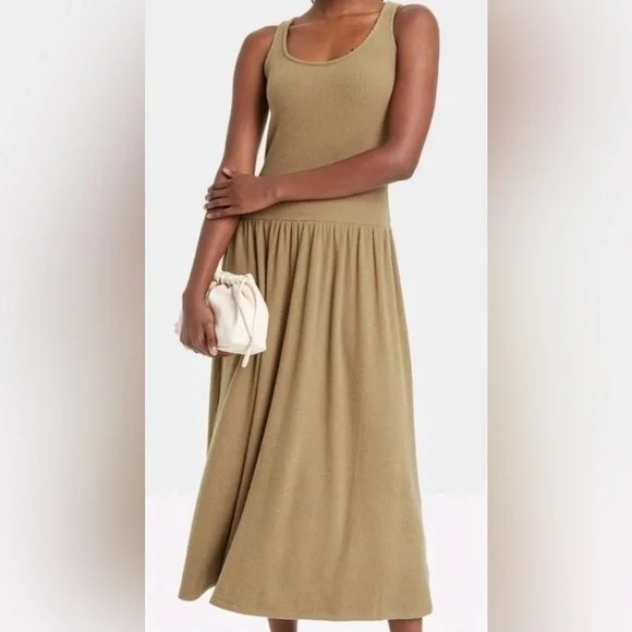 Universal Thread Sleeveless Drop Waist Dress – Tan Brown – Size M – NWT - Picture 7 of 7